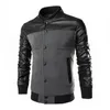 Winter Mens Jackets Fashion Washed Leather Jacket Stand Collar Slim Fit Button Cardigan Coat Various Color Styles