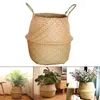 Seagrass Wickerwork Basket Rattan Hanging Flower Pot Dirty Laundry Hamper Storage Drop 210609