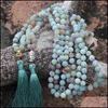 Pendant Necklaces & Pendants Jewelry Edothalia 6Mm Matte Iate Bead Buddha Necklace For Women Girls 108 Beads Mala Yoga 210323 Drop Delivery