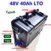 Vattentät LTO 48V 40AH Lithium Titanate Batteri för husbil Solpanel RV Caravan Solar System Golfvagn + 5A laddare