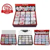 12 pièces / lot mini boîte en métal portable impression de motifs multiples Mac maquillage bijoux stockage de pilules avec couvercle emballage cadeau 211102245p