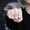 Hip Hop Stones Ring Jewelry 18K Gold Plated Fashion Mens Zircon Large Diamond Rings