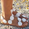 Women Sandals Bohemia Style Summer Shoes For Women Flat Sandals Beach Shoes 2021 Flowers Flip Flops Plus Size Chaussures Femme X0728