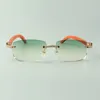 Designer medium diamond sunglasses 3524026 with orange wood arms glasses,Direct sales, size: 18-135mm