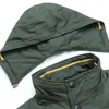 코르본 스타일 가을 망 재킷 방풍 야외 분리형 모자 100 % 코 튼 라이닝 높은 칼라 비즈니스 캐주얼 코트 211214