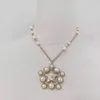 Top Quality Fashion Camellia Star Pearls Luxcy Party Flower Necklace Vintage Chain Jewelry Neckalce