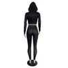 Новые костюмы для бега, женские осенне-зимние костюмы, спортивные костюмы, одежда с длинными рукавами, куртка с капюшоном + брюки, два комплекта из 2 предметов для бега, черные спортивные костюмы размера S-Casual, 5824