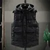 Heren Winter Vest Plus Size 5XL Hat Afneembare vest Camouflage Mouwloze jassen Warme Parkas Losvacht voor Heren Unisex 210923