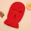 Boże Narodzenie pełna twarz trzy dziury kapelusz balaclava dzianina czapka armia taktyczna CS zima rower narciarski szalik maska ​​ciepły