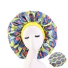 2021 Large African Women Sleep Night Cap Elastic Wide Band Hat Turban Hair Care Print Hair Loss Head Wrap Beanie Bonnets Chemo Cover