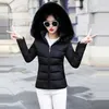 Fashion European White Women's Winter Jacket Big Fur Hooded Thick Down Parkas Female Warm Coat for Women 211018