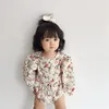 Sweet nouveau-né bébé bébé fille volants floraux manches longues gomper enfants enfants coton sommets combinaisons vêtements vêtements vêtements 146 Q2