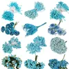 blå blomkakor