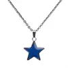 I Love you Happy Star Pendant Necklace Color Changing Temperature sensing Mood Necklaces women Children fashion jewelry will and sandy
