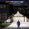 20W LEDのモーションセンサーの洪水ライト屋外の投稿ライト、100W 50W 30W 10W 10W PIRの誘導ランプ、インテリジェントライト、6000K、クールな白