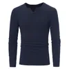 Mäns Tröjor Knitwear Stylish Långärmad V-hals Stretch Slim Soft Winter Jumpers Mens Pullover Sweater Tops