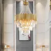 Pendant Lamp Duplex Building Luxury Crystal Chandelier Inomhusbelysning Justerbar höjd Modernt vardagsrum El Lobby Staircase 8468924