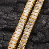 THE BLING KING 9.6mm Width Baguette Rhinestones Fashion Chain Gold&Silver Color Square Iced Out Necklace Hiphop Men Jewelry