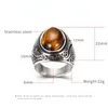 الفولاذ المقاوم للصدأ من الفولاذ المقاوم للصدأ الفيروز الحجري الحجري الخاتم Retrol Floral Solitaire خواتم للرجال للنساء المجوهرات الأزياء الإرادة والرملية