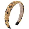 Cerchietto per capelli retrò naturale Healing Crystal Stone Headband Sponge Leopard Print Accessori per fascia per capelli moda donna