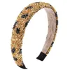 Natural Retro Hair Hoop Healing Crystal Stone Headband Sponge Leopard Print Woman Fashion Hair Band Accessories