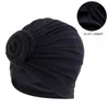 Panie Turban maski Soild Color Bawełna Top Knot Wewnętrzny Hidżab Czapki Afryki Twist Headwrap Women Head Okładki Indie Hijabs Cap