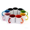 Hot sales Blank Sublimation Ceramic mug color handle Color inside blank cup DIY Transfer Heat Press Print water cup Sea Shipping T9I001159