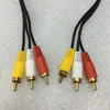 Câble audio-vidéo adaptateur de prise de câble 3RCA à 3RCA doré de 1,5 m