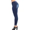 Jeans feminino rasgado clássico elástico casual cintura alta skinny denim envelhecido calças buraco fundo feminino magro elástico lápis S-3XL