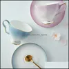 Cups Drinkware Kitchen, Dining Bar Gardencups & Saucers European Style Modern Creative Ceramic Coffee Cup Set Luxury Household Afternoon Tea