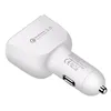 QC3.0 Fast Snabbladdning 3 i 1 Typ C Dual USB-portar Billaddare Auto Power Adapter för Samsung HTC GPS PC MQ100