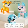Elektronik Robotselektronik Robot Köpek Oyuncak Jest Algılama Işıkları ve Yavru Sesleri Akıllı Playiing Müzik Doğum Günü Hediyesi