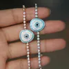 Moda Sparking Micro Pave Setting AAA Multicolour Stones Turkish Style Mal Eye Eye Bracelet Jóias Impressionantes Para As Mulheres
