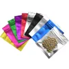 100 stks 7.5 * 10 cm Clear Matte Mylar Folie Zip Lock Bag Tear Notch Heat Grip Self Seal Herbruikbare Flat Pouches for Food Snack Bean Thee