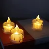 الجدة عديمة اللهب الصمام الشاي ضوء شمعة أضواء دافئة أبيض بطارية صفراء تعمل بالضرب tealight ل مطعم زفاف عيد ميلاد المتجر مطعم