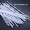 Engångskoppar Straws 100pcs Smoothie Cup Plastic Milkshake Glasögon Boba Tea med lock Halm Petrial Tumbler Tasse Paille