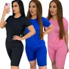 Novas mulheres jogger ternos roupas de verão fatos de treino plus size 2xl outfits manga curta camisetas + shorts conjunto de duas peças preto roupas esportivas casual suor terno 5478