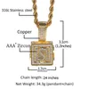 Cool Design Gold Silver Plated CZ Square Initial Letter Pendant Rope Chain Necklace