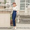 Korean style Women's harem Pants Chic OL straight high waist silk Trousers Spring Summer fashion casual Streetwear 211115