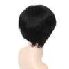 natural black hair short hairstyles Straight Human Hair Wigs for Women Brazilian Virgin pixie cut