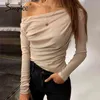 long sleeve ladies asymmetrical top