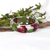 Rose Resin Bangle Bracelet Gift for Mother Bracelet Model Real Dried Flower Handmade Bracelet Q0717