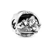 Memnon smycken 2021 Santa Claus on the Moon Charm S925 Sterling Silver Snow Globe Angel Charms Fit Armband Halsband DIY Christma4058310