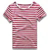 Men Striped T-рубашка полосы Top Tees мужской мода с коротким рукавом синий красный белый черный футбол костюм костюм косплей G1222