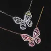 3piece Fairy Hollow Butterfly Wing Necklace Earrings Ring Zircon Clavicle Chain Jewelry Set for Women