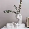 Vase en forme de main pour fleurs séchées décoration nordique créatif en céramique pot de fleur maison vases décor maison salon ornement 211215