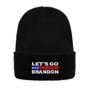 Nieuwe Winter Let's Go Brandon Gebreid voor Mannen Vrouwen Gebreide Dikke Warme Hip Hop Caps Black Letter Unisex Cap