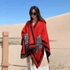 Мода женщины леопардовый кашемировый шарф с карманным зимним пончо шаль путешествия одеяло шарфы Pashmina Echarpe Mujer Bufanda X0722