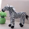 30-90cm Simulation Horse Plush Toys Cute Staffed Animal Zebra Doll Soft Realistic Horse Toy Kids Birthday Gift Home Decoration Y211119