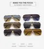 2021 Gafas de sol sin borde cuadradas Mujeres Diseñador de marcas de lujo Gafas de verano Gafas de moda para hombres Uv400 Sombras Oculos2488284